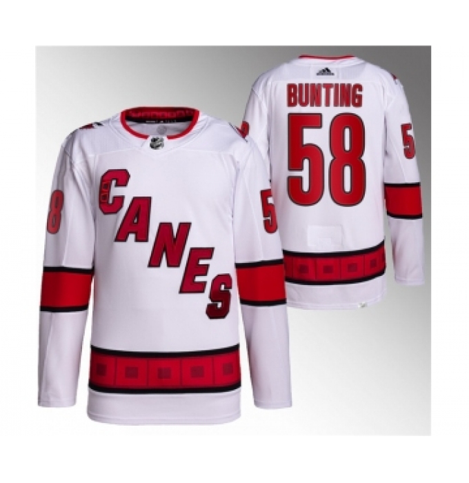 Men's Carolina Hurricanes #58 Michael Bunting White Stitched Jersey