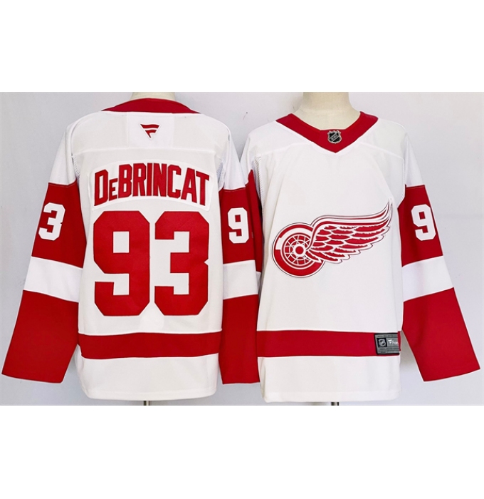 Men's Detroit Red Wings #93 Alex DeBrincat White 2024-25 Stitched Jersey