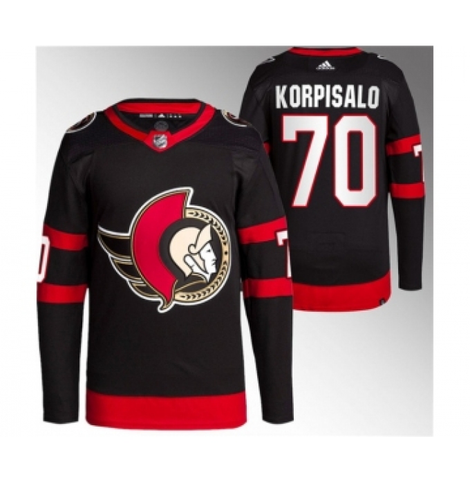 Men's Ottawa Senators #70 Joonas Korpisalo Black Stitched Jersey