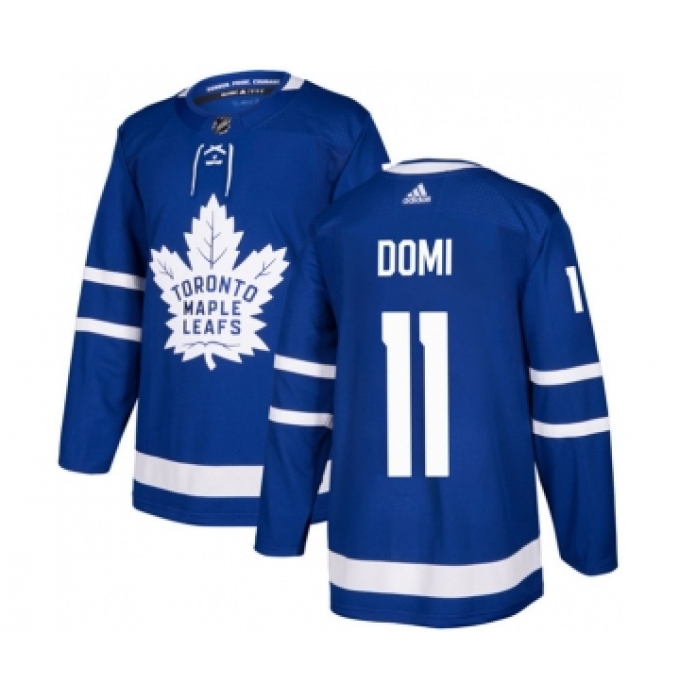 Men's Toronto Maple Leafs #11 Max Domi Blue Stitched Jersey