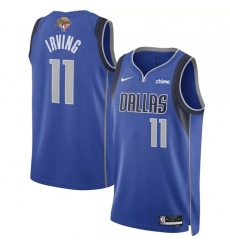 Men's Dallas Mavericks #11 Kyrie Irving Blue 2024 Finals Icon Edition Stitched Basketball Jersey