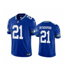 Men's Nike Seattle Seahawks #21 Ahkello Witherspoon Royal 2023 F.U.S.E. Vapor Limited Throwback Stitched Jersey
