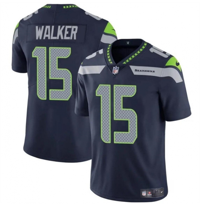 Men's Seattle Seahawks #15 P.J. Walker Navy Vapor Limited Football Stitched Jersey