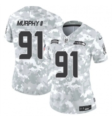 Women's Seattle Seahawks #91 Byron Murphy II 2024 F.U.S.E Arctic Camo Salute To Service Limited Stitched Football Jersey(Run Small)