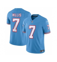 Men's Nike Tennessee Titans #7 Malik Willis Light Blue 2023 F.U.S.E. Vapor Limited Throwback Stitched Football Jersey