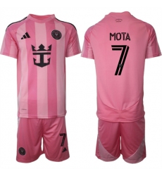 Men's Inter Miami CF #7 Jean Mota 25-26 Pink Home Soccer Jersey Suit