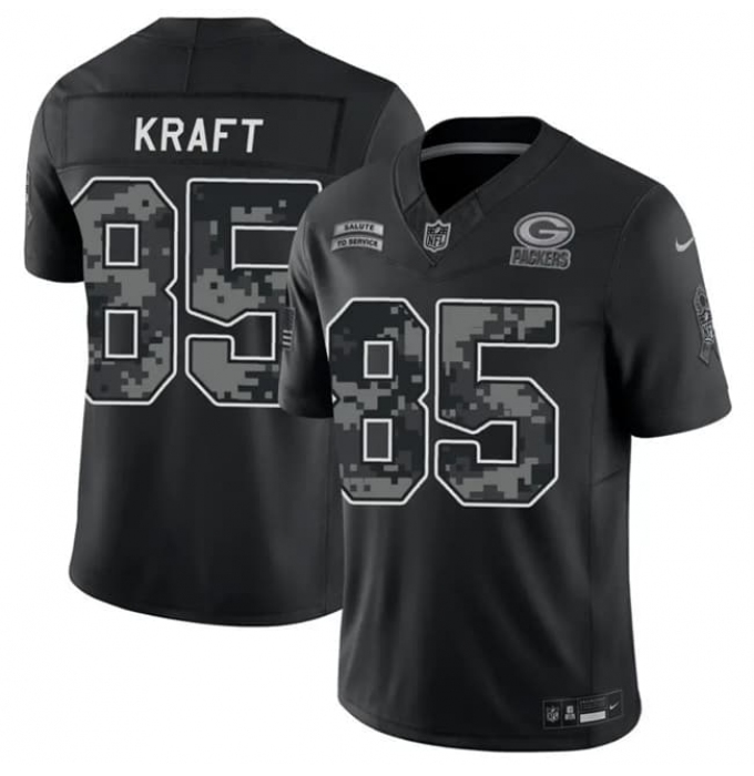 Men's Green Bay Packers #85 Tucker Kraft Black 2026 F.U.S.E. Salute to Service Limited Football Stitched Jersey