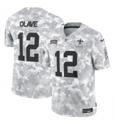 Men's New Orleans Saints #12 Chris Olave 2024 Arctic Camo Salute To Service Limited Stitched Football Jersey