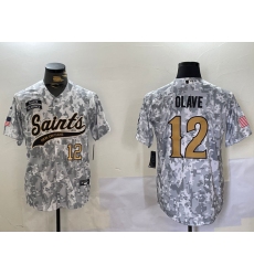 Men's New Orleans Saints #12 Chris Olave Arctic Camo 2024 Salute to Service Stitched Baseball Jerseys