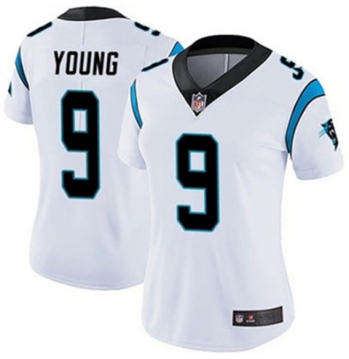 Women Carolina Panthers #9 Bryce Young White 2024 Vapor Limited Stitched Football Jersey