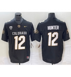 Men's Colorado Buffaloes #12 Travis Hunter Black 2023 F.U.S.E. Stitched Football Jersey