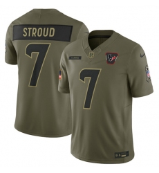 Men's Houston Texans #7 C.J. Stroud Olive 2025 Salute to Service Limited Football Stitched Jersey