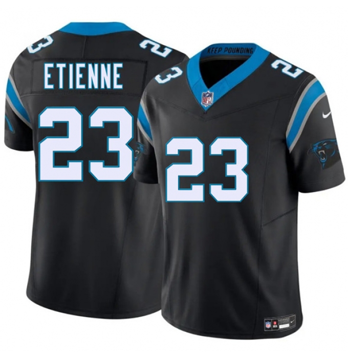 Men's Carolina Panthers #23 Trevor Etienne Black 2025 Draft F.U.S.E. Vapor Limited Football Stitched Jersey