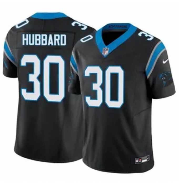 Youth Carolina Panthers #30 Chuba Hubbard Black F U S E Stitched NFL Jersey