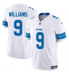 Men's Detroit Lions #9 Jameson Williams White 2024 F.U.S.E. Vapor Limited Stitched Jersey