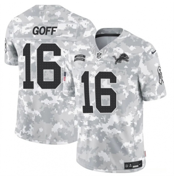 Men's Detroit Lions #16 Jared Goff 2024 F.U.S.E Arctic Camo Salute To Service Limited Stitched Football Jersey