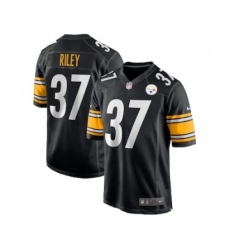 Men's Pittsburgh Steelers #37 Elijah Riley Nike Black Game Player Jersey