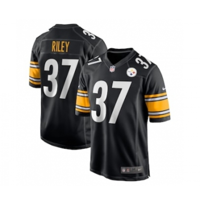 Men's Pittsburgh Steelers #37 Elijah Riley Nike Black Game Player Jersey