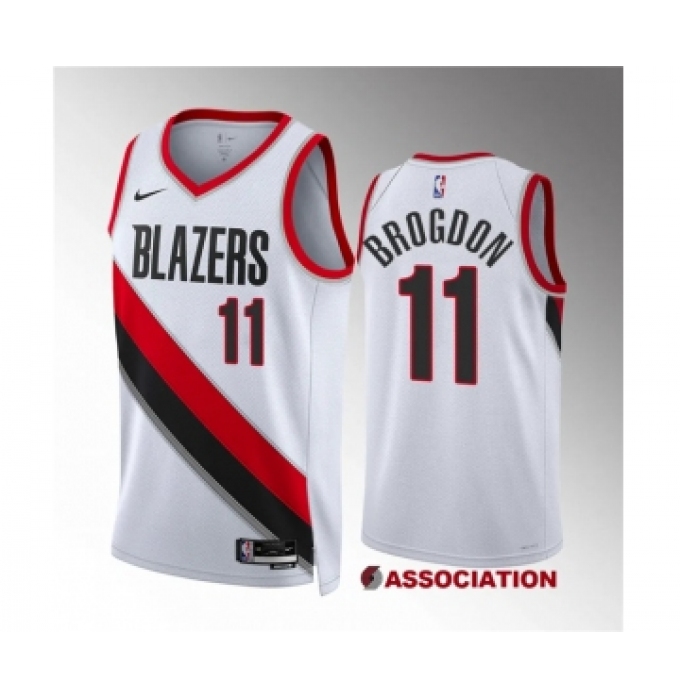 Men's Portland Trail Blazers #11 Malcolm Brogdon White Association Edition Stitched Basketball Jersey