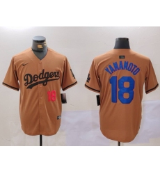 Men's Los Angeles Dodgers #18 Yoshinobu Yamamoto Number Olive Cool Base Limited Stitched Jersey