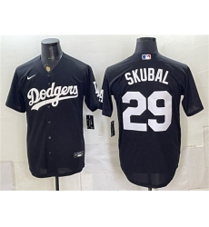 Men's Los Angeles Dodgers #29 Tarik Skubal Black Cool Base Stitched Baseball Jersey