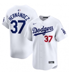 Men's Los Angeles Dodgers #37 Teoscar Hernandez White 2024 Home Limited Stitched Baseball Jersey