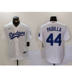 Men's Los Angeles Dodgers #44 Vicente Padilla White Cool Base Stitched Jersey