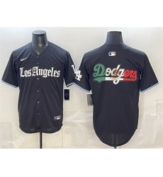 Men's Los Angeles Dodgers Team Big Logo Black 'Gothic Edition' Vapor Premier Limited Stitched Baseball Jersey