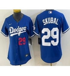 Youth Los Angeles Dodgers #29 Tarik Skubal Blue Cool Base Stitched Jersey