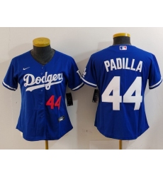 Youth Los Angeles Dodgers #44 Vicente Padilla Number Blue Cool Base Stitched Jersey