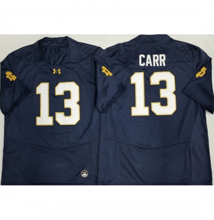 Men's Notre Dame Fighting Irish #13 CJ Carr Navy Limited Stitched Jersey