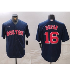 Men's Boston Red Sox #16 Jarren Duran Navy Cool Base Stitched Jersey