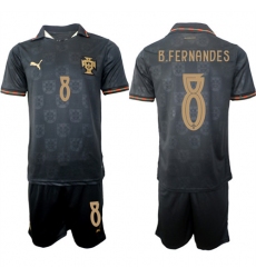 Men's Portugal #8 B.FERNANDES National Team FIFA x World Cup 2026 Away Gray On Eusebio special edition Jersey