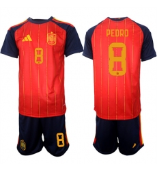 Men's Spain #8 PEDRD National Team FIFA x World Cup 2026 Home Red On Field Jerseys