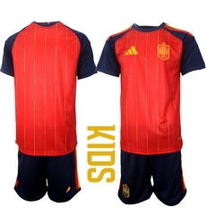 Youth Spain Blank National Team FIFA x World Cup 2026 Home Red On Field Kids Jerseys