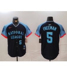 Men's Los Angeles Dodgers #5 Freddie Freeman Number Navy 2024 All Star Limited Stitched Jersey