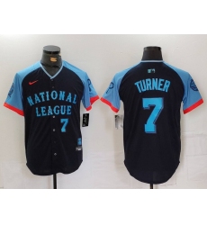 Men's Philadelphia Phillies #7 Trea Turner Number Navy 2024 All Star Limited Stitched Jersey