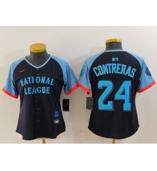 Women's Milwaukee Brewers #24 William Contreras Navy 2024 All Star Limited Stitched Jersey