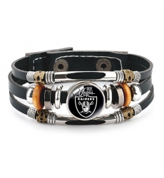 Las Vegas attackers- NFL Pro football team jewel cowhide bracelet leather hand jewelry