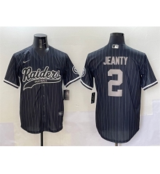 Men's Las Vegas Raiders #2 Ashton Jeanty Black Cool Base Stitched Baseball Jersey