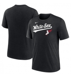 Men's Chicago White Sox Black 2025 City Connect Tri-Blend T-Shirt