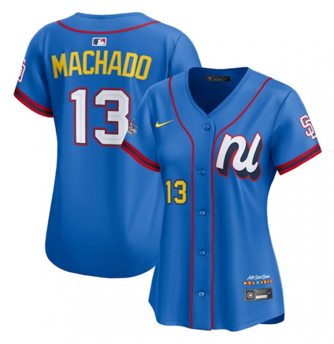 Women's National League #13 Manny Machado Blue 2025 All-Star Edition Limited Stitched Baseball Jersey(Run Small)