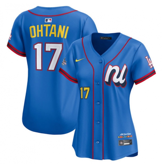 Women's National League #17 Shohei Ohtani Blue 2025 All-Star Edition Limited Stitched Baseball Jersey(Run Small)