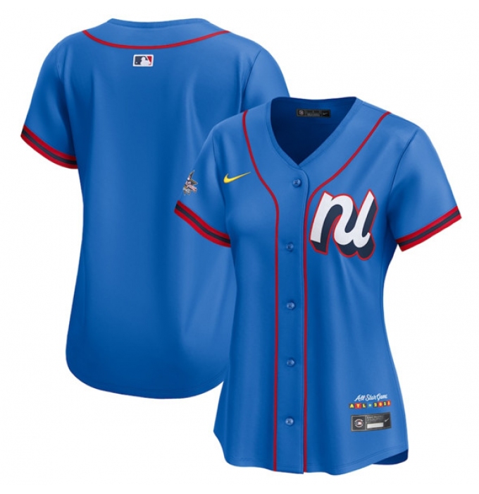 Women's National League Blank Blue 2025 All-Star Edition Limited Stitched Baseball Jersey(Run Small)