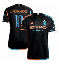 Men's New York City FC Julian Fernandez adidas Black 2024 24 7 Kit Authentic Player Jersey