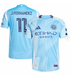 Men's New York City FC Julian Fernandez adidas Light Blue 2025 The Excelsior Kit Authentic Player Jersey