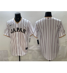 Men's Japan Baseball Blank White 2026 World Baseball Classic Home Stadium Stitched Jersey