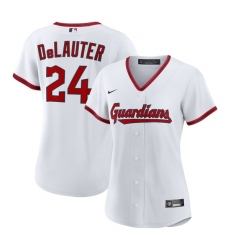 Women's Cleveland Guardians #24 Chase DeLauter Nike White Home Replica Jersey