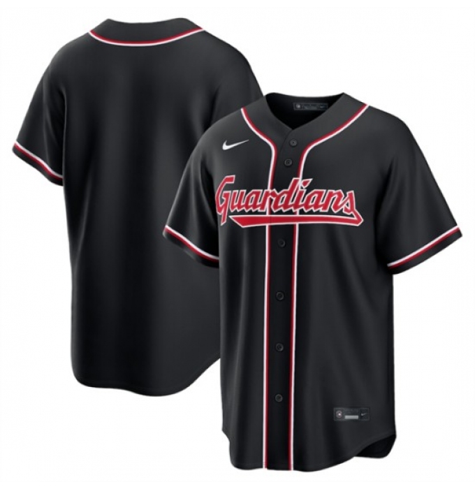 Men's Cleveland Guardians Blank 2026 Black Out Stitched Baseball Jersey