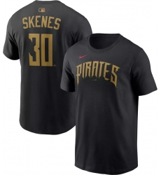 Men's Pittsburgh Pirates #30 Paul Skenes Black 2026 City Connect T-Shirt